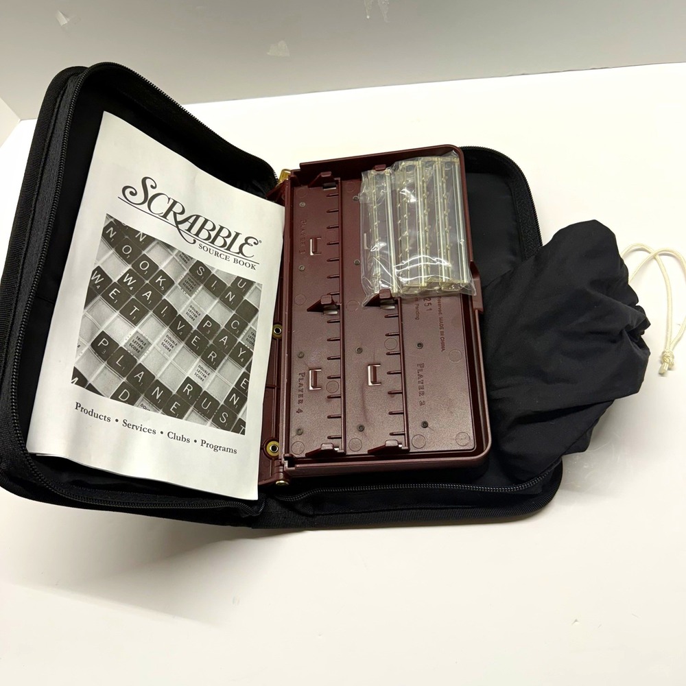 Vintage Hasbro Scrabble Travel Board Game Complete Set 2001 Zipper Case 40387
